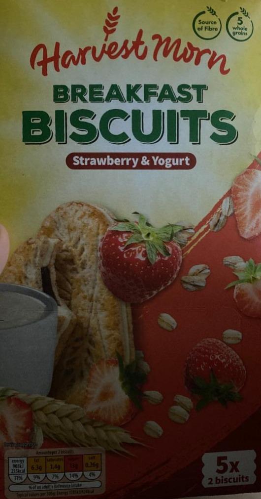 Фото - Печенье со вкусом клубники и йогурта Biscuits Strawberry & Yogurt Harvest Morn