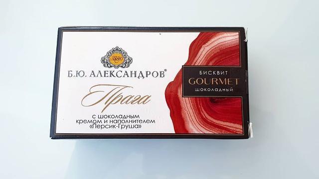 Фото - 'Б.Ю. Александров' Бисквит 'Прага' с шоколадным кремом, персик - груша