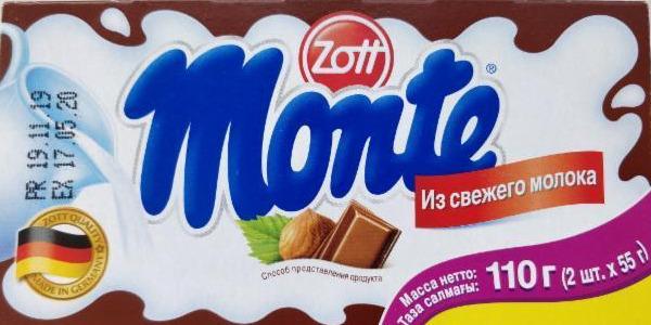 Фото - Десерт молочный Шоколад и лесные орехи Zott Monte