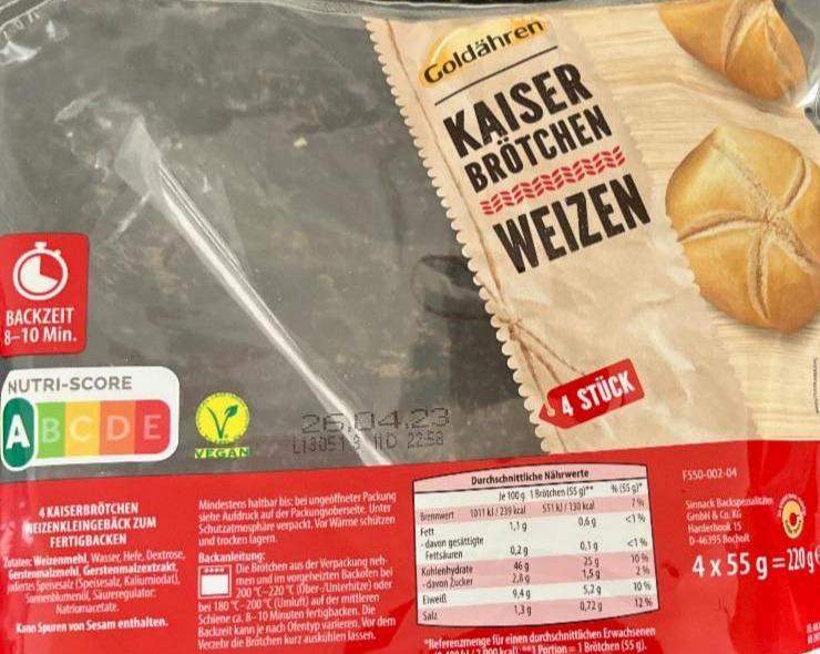Фото - Kaiser Brötchen Weizen Goldähren