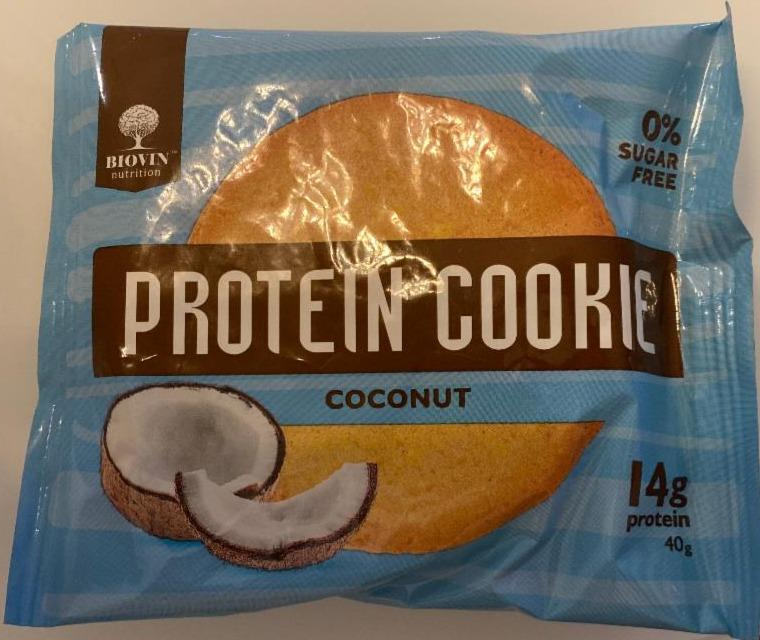 Фото - протеиновое печенье кокосовое без сахара Biovin
