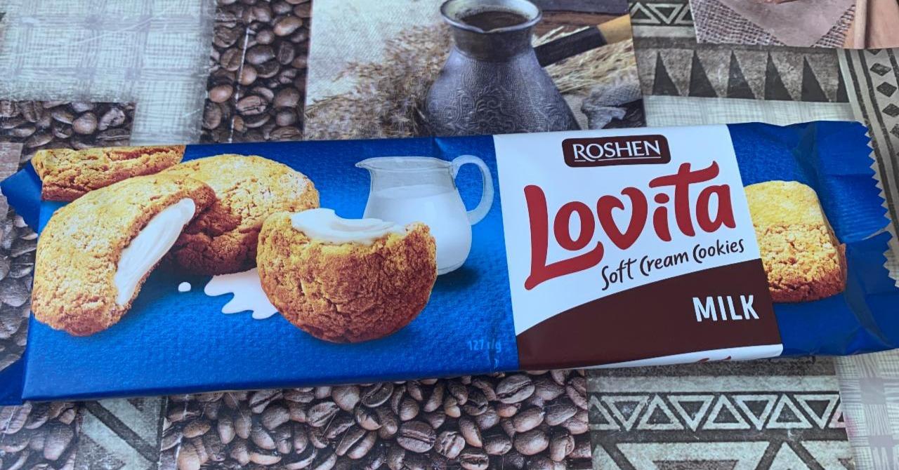 Фото - Печенье сдобное с молочной начинкой Lovita Soft Cream Cookies Рошен Roshen
