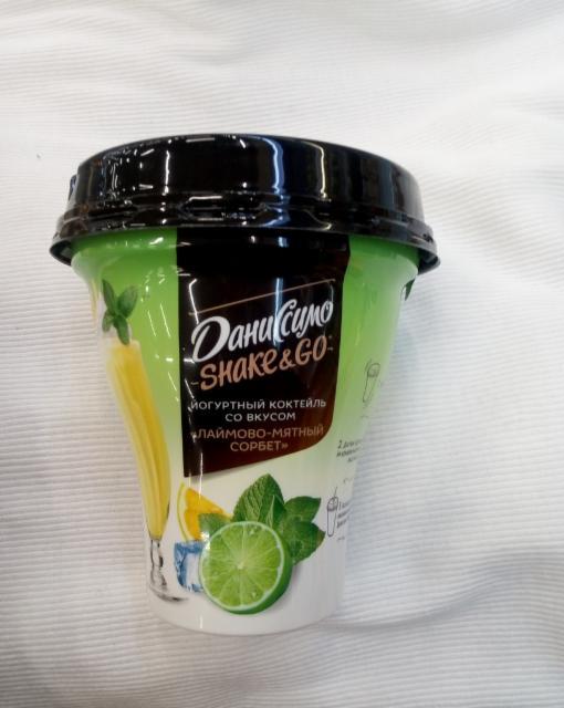 Фото - Йогуртный коктейль 'Даниссимо' Shake&go лаймово-мятный сорбет.