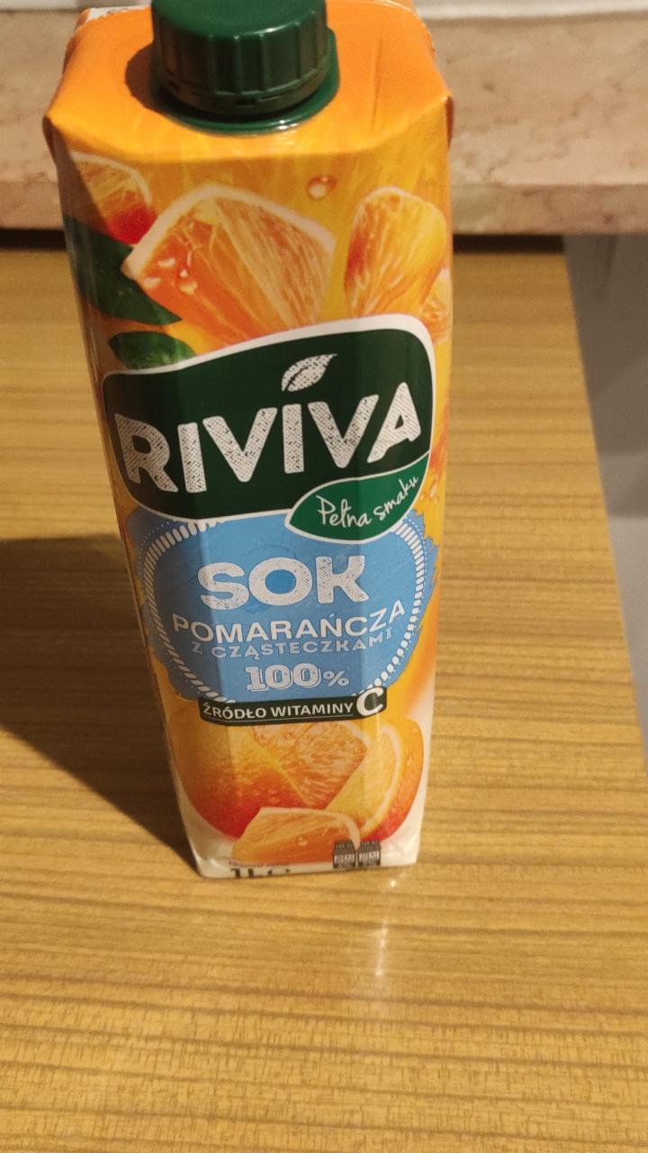 Фото - sok pomarańcza z cząsteczkami 100% Riviva