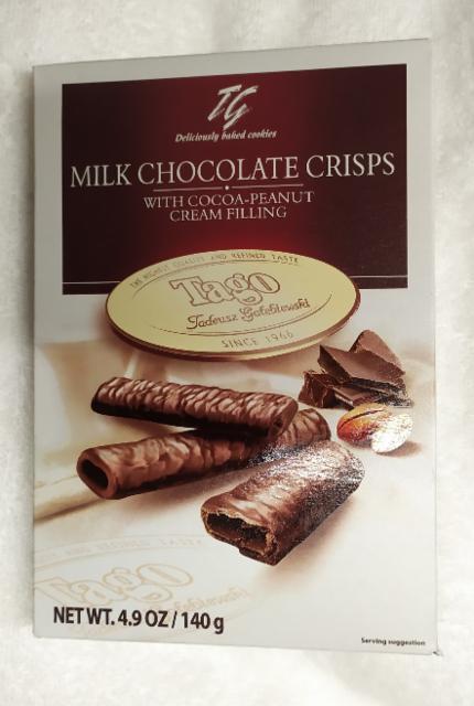 Фото - Tago Crisps шоколадные палочки с кремом, вафельные трубочки в молочном шоколаде