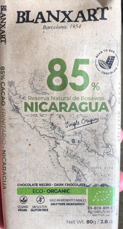 Фото - Шоколад черный 85% Nicaragua Blanxart