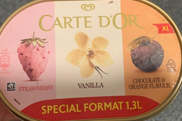 Фото - мороженое 3 вида клубничное-ванильное-шоколадное Carte Dor