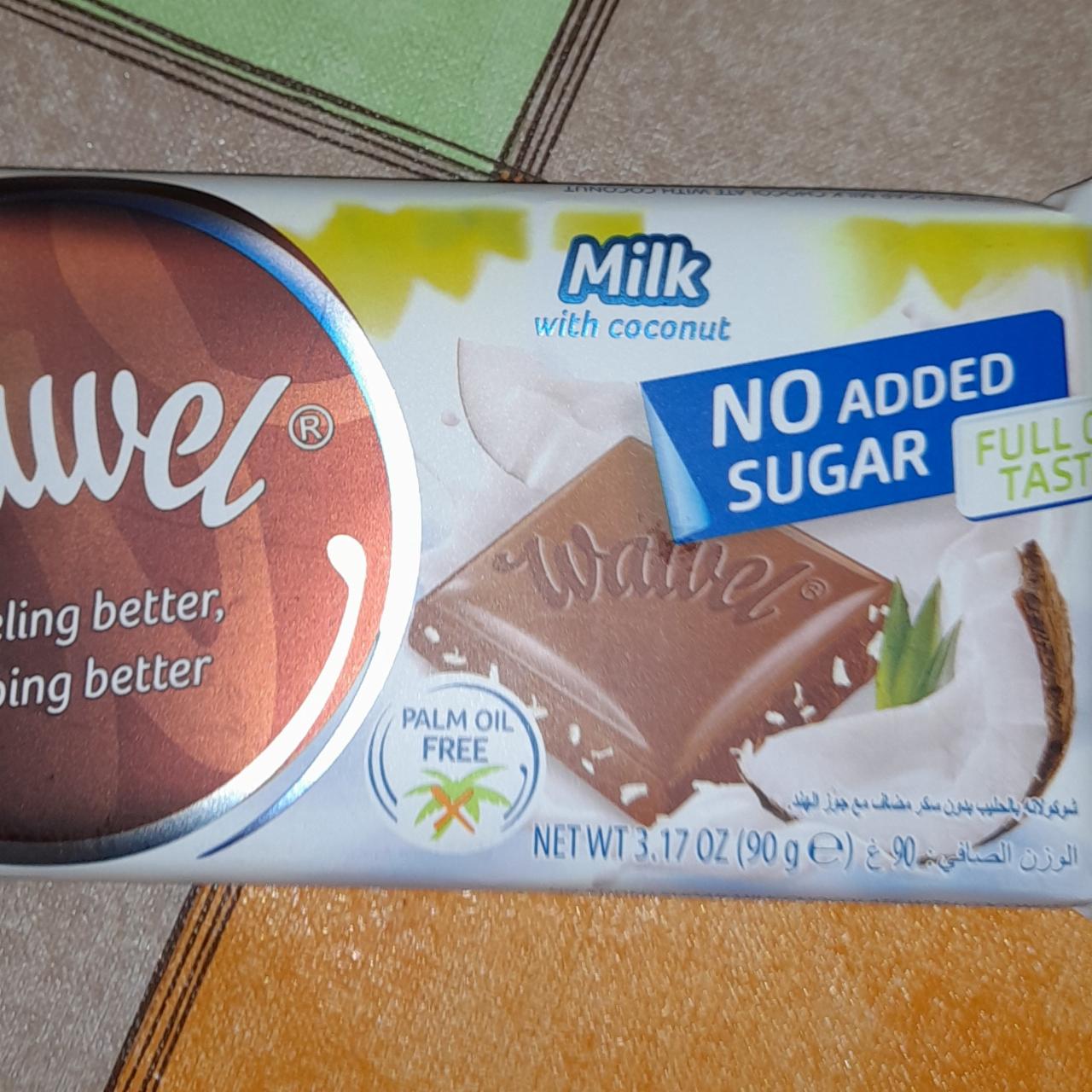Фото - Шоколад молочный без сахара с кокосом Milk With Coconut Wawel
