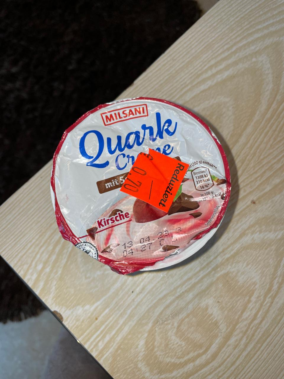 Фото - кисломолочный десерт кварк вишня-шоколад Milsani