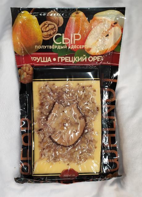 Фото - Сыр десертный груша, грецкий орех Amyga