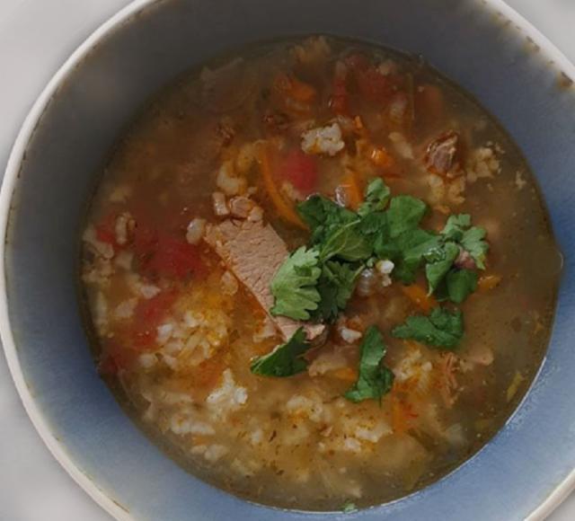 Фото - суп харчо с мясом и рисом