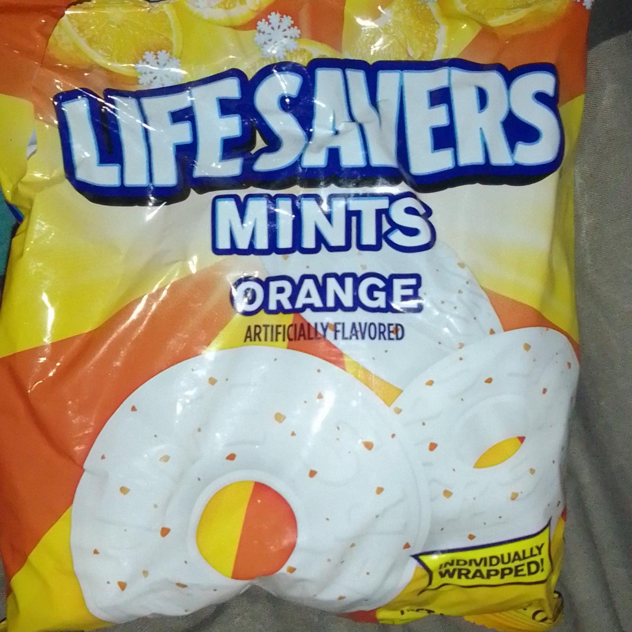 Фото - драже мятные колечки со вкусом апельсинаmints orange Lifesavers