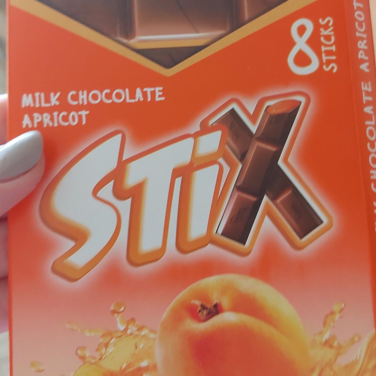 Фото - Шоколад молочный с начинкой со вкусом абрикоса Stix