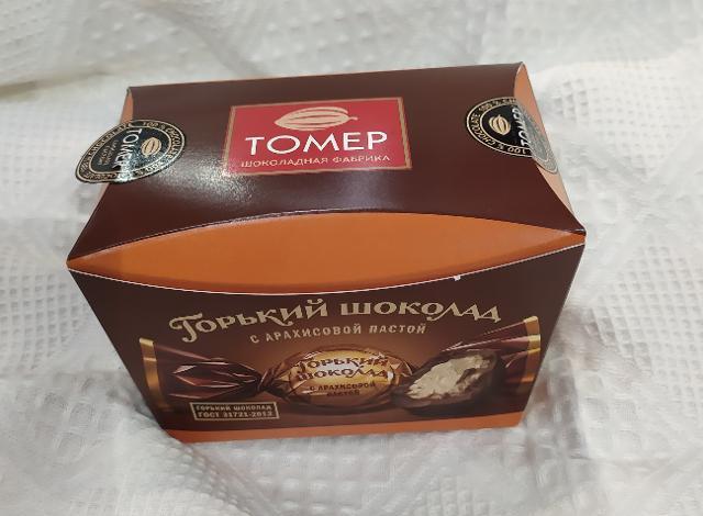 Фото - горький шоколад с арахисовой пастой Томер