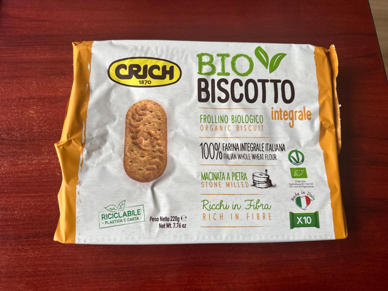 Фото - Печенье цельнозерновое органическое Biscotto Crich
