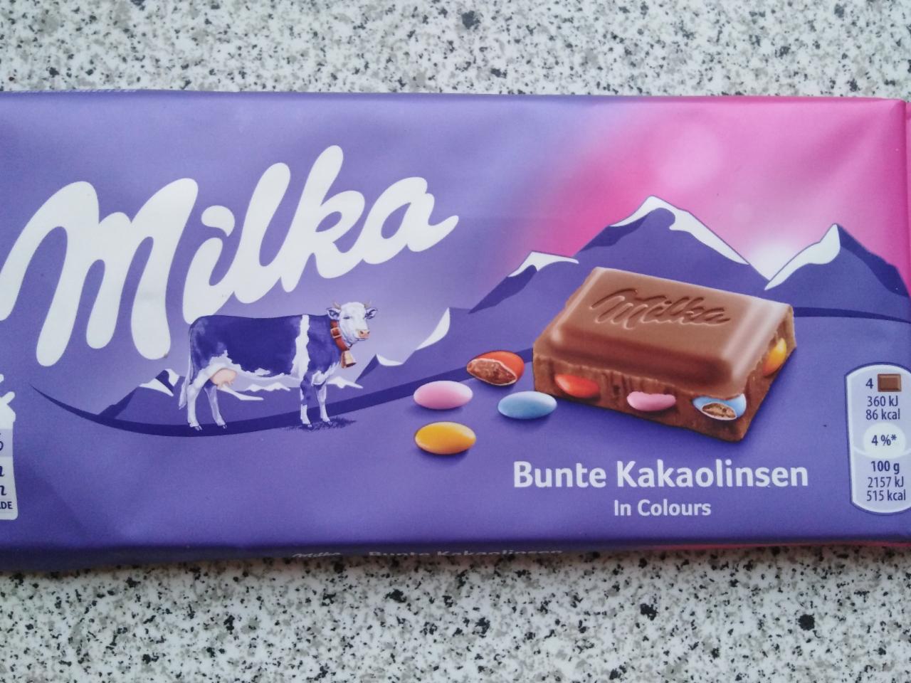 Фото - Bunte Kakaolinsen шоколад с цветными драже Milka