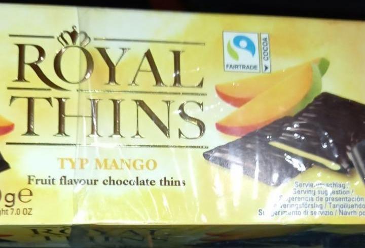 Фото - Dark chocolate filled with 49% mango flavour filling Royal thins