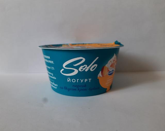 Фото - Йогурт персик со вкусом крем-брюле Solo Ecomilk
