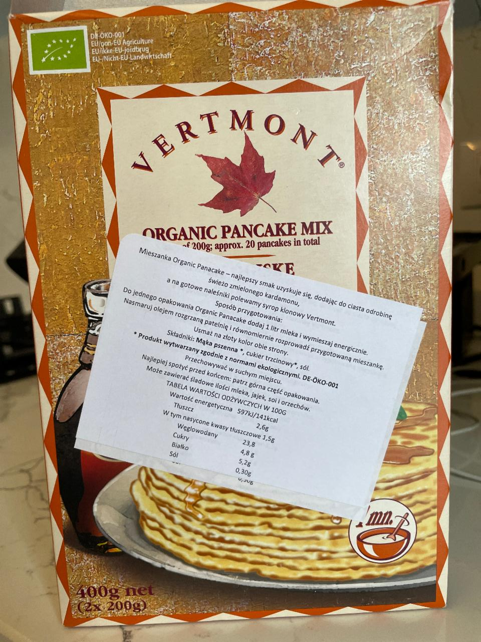 Фото - органическая смесь для блинов Organic pancake mix Vertmont