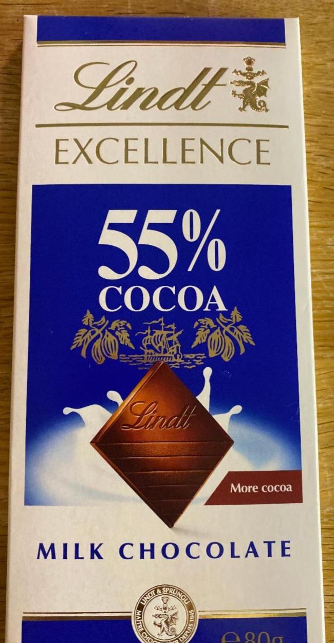 Фото - Шоколад молочный с высоким содержанием молока и какао 55% Lindt Excellence