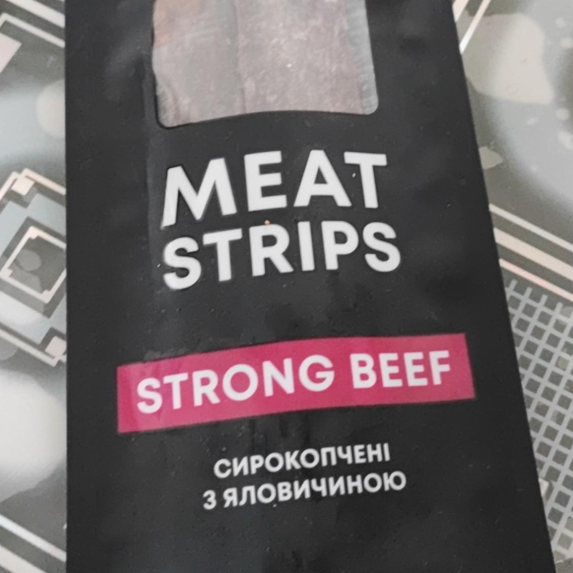 Фото - Мясные стрипсы сырокопченые с говядиной Strong Beef Mr.Grill