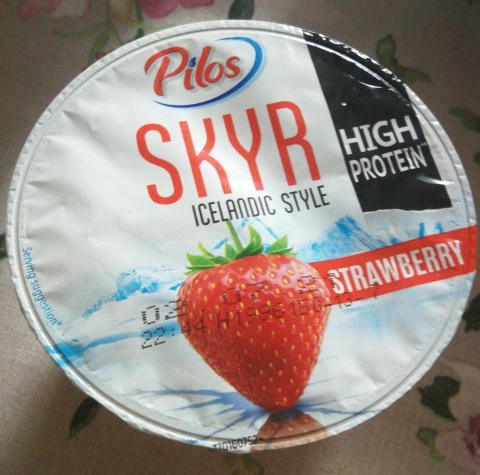 Фото - Йогурт скир 0.2% жира со вкусом клубники Pilos