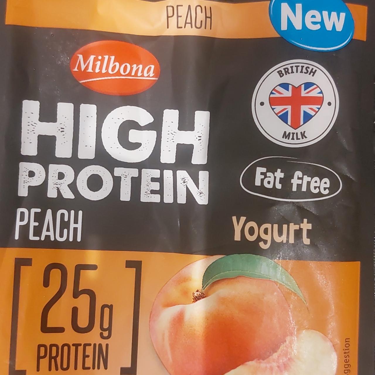 Фото - Йогурт со вкусом персика Yogurt High Protein Peach Milbona