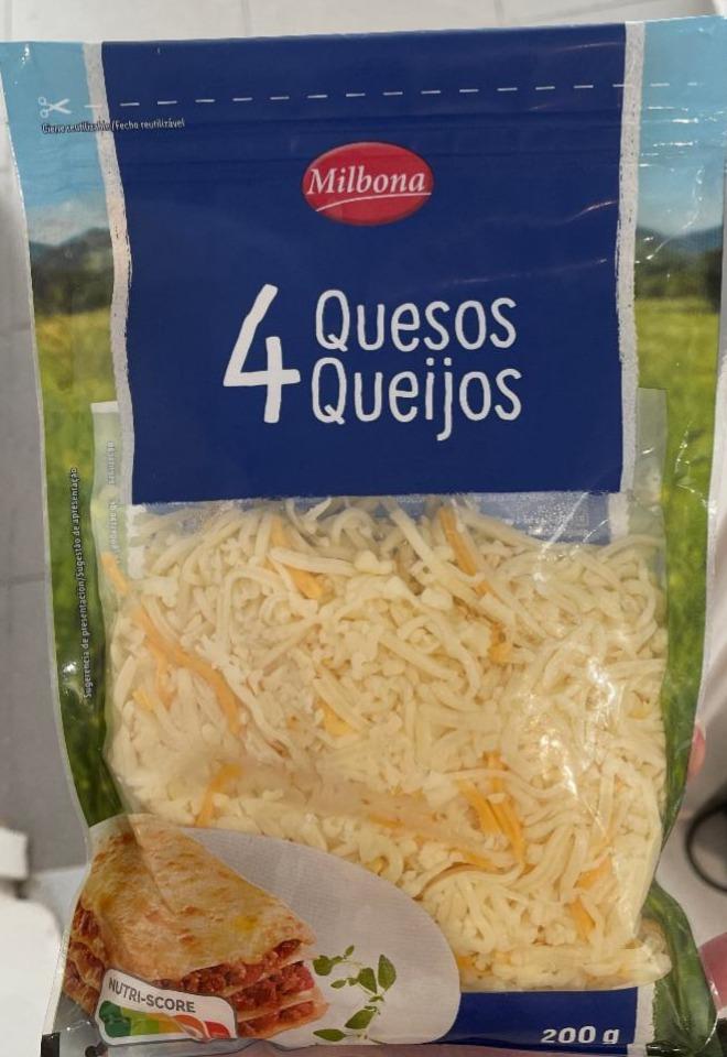 Фото - Сыр твердый тертый 4 Quesos Queijos Milbona