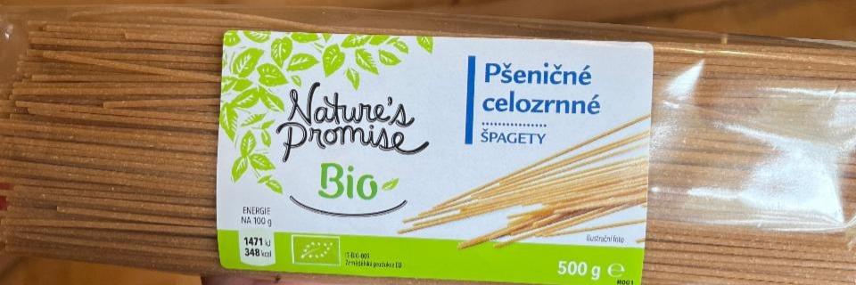 Фото - Bio Špagety celozrnné pšeničné Nature's Promise