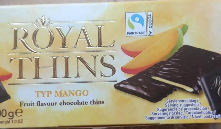 Фото - шоколадные пластинки с манго Royal Thins
