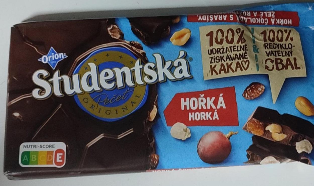 Фото - Шоколад Studentska с арахисом желе и изюмом Horka Orion
