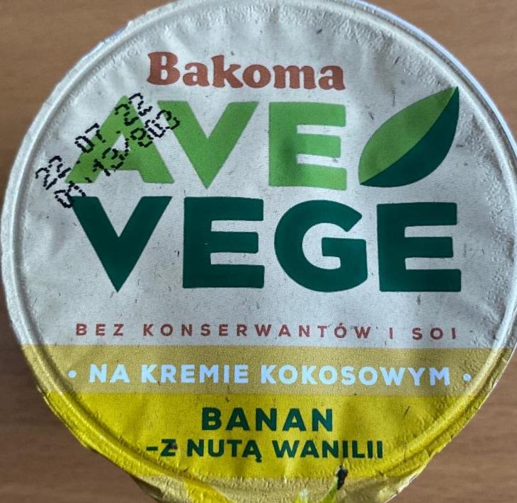Фото - растительный десерт кокосовый со вкусом банан-ваниль Ave vege Bakoma
