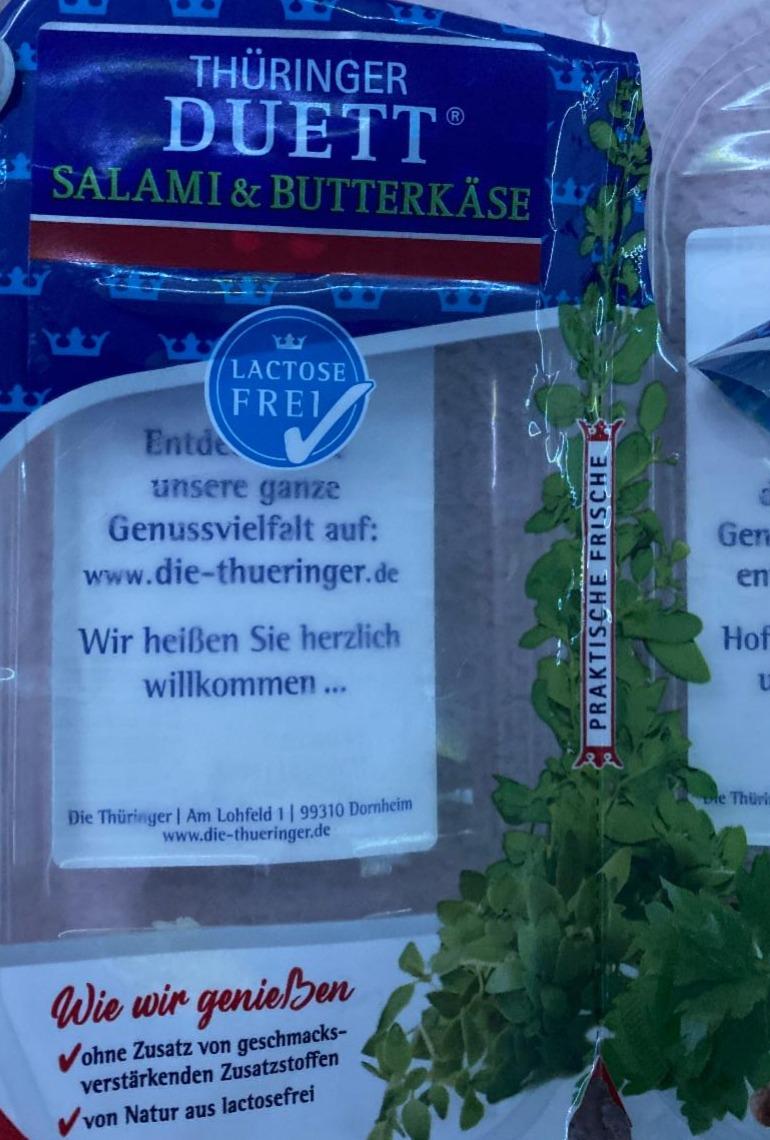 Фото - Сир Salami und Butterkäse Duett Thüringer Die Thüringer