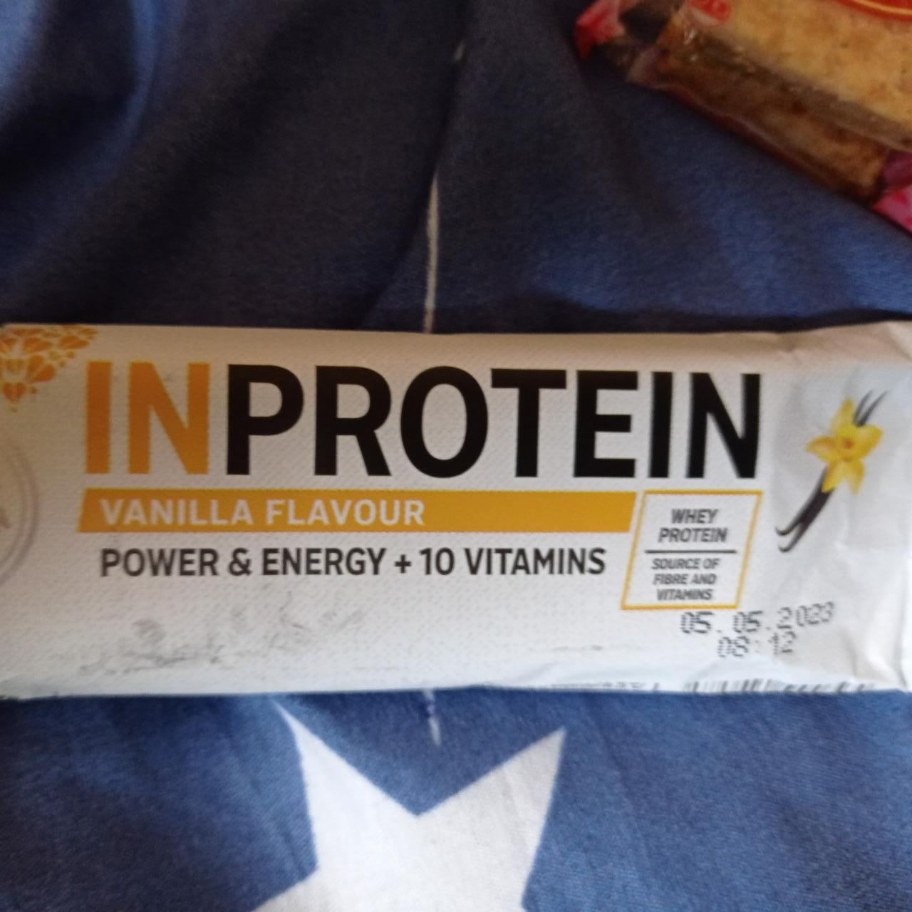Фото - протеиновый батончик с витаминами ванильный Inprotein