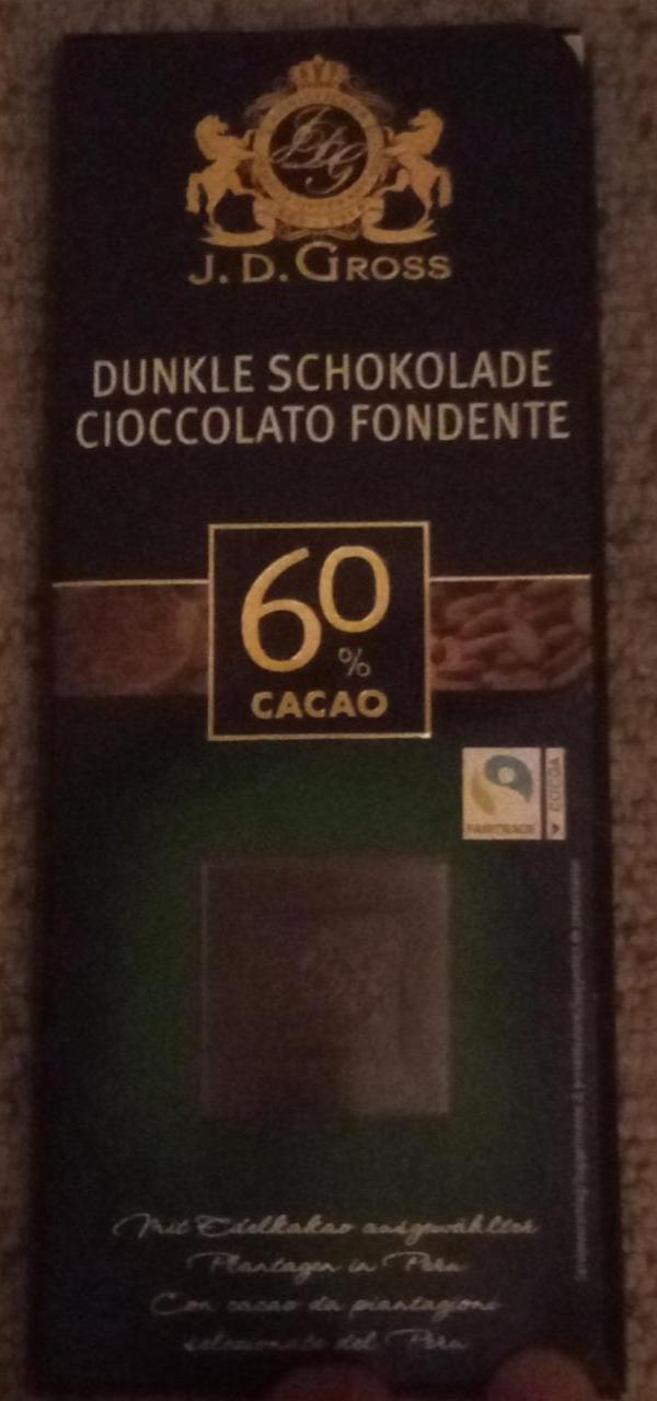 Фото - Шоколад черный Dark chocolate 60% J.D.Gross