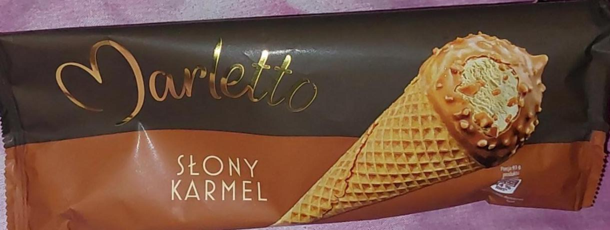 Фото - Мороженое в сахарном рожке соленая карамель słony karmel Marletto