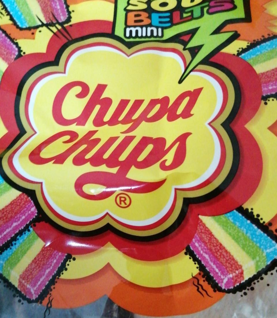 Фото - Жевательный мармелад с фруктовым вкусом Sour Belts Mini Chupa Chups