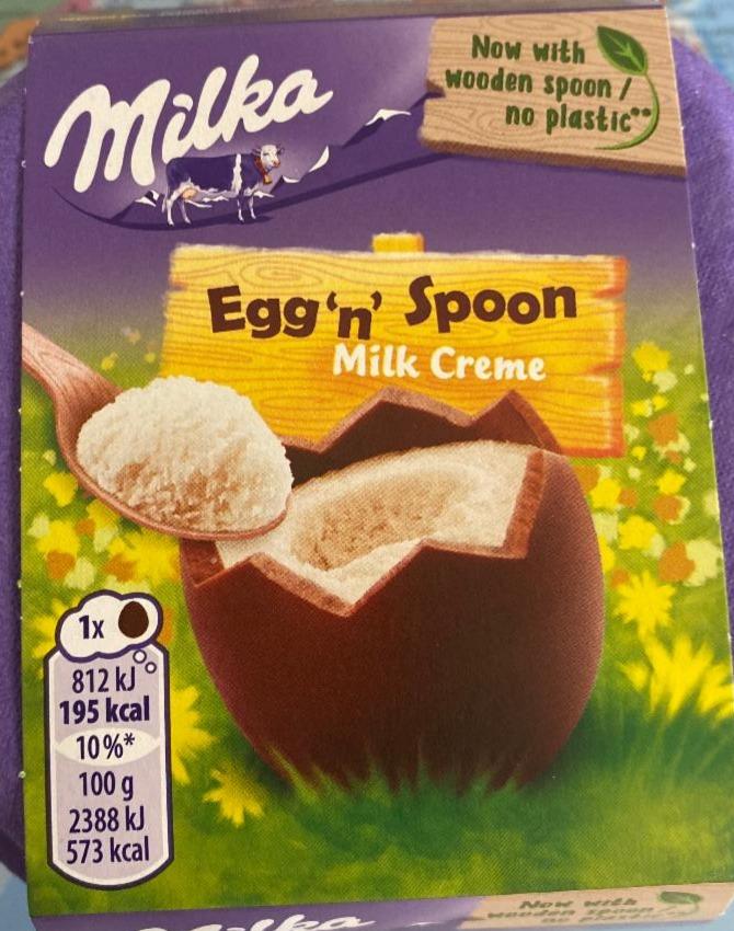 Фото - Яйцо шоколадное Egg'n' Spoon Milk Creme Milka