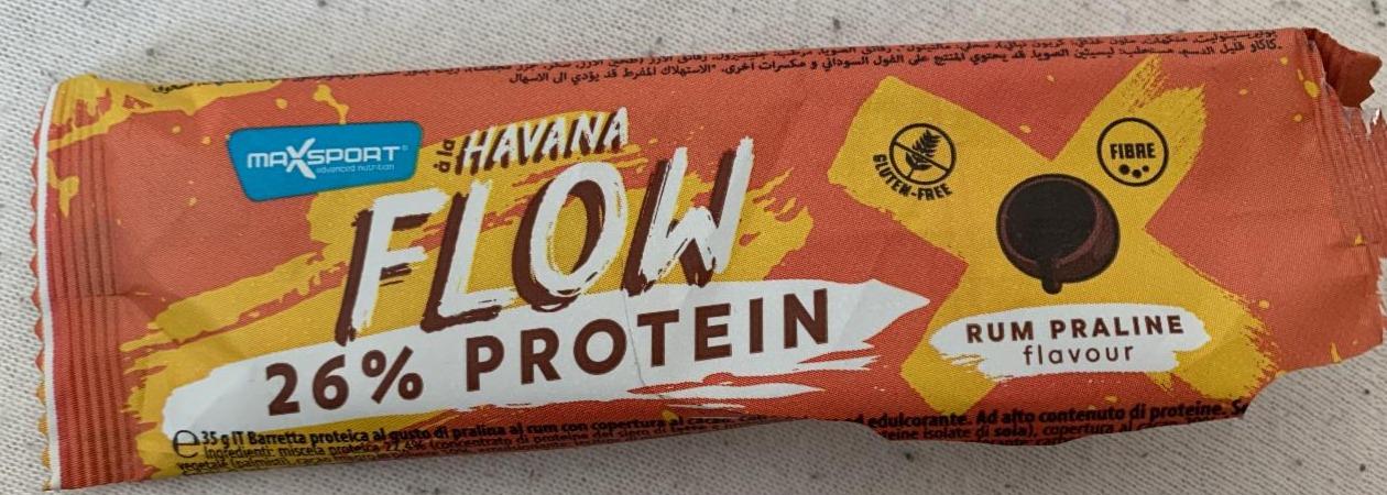 Фото - протеиновый батончик ромовое пралине Havana flow MaxSport