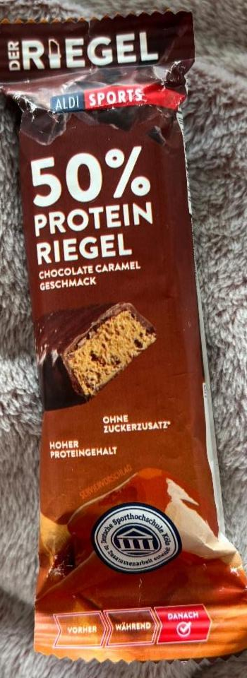 Фото - протеиновый батончик шоколад-карамель Protein Riegel 50%