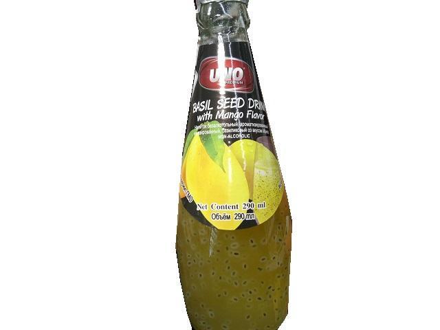 Фото - напиток Basil Seed Drink базиликовый со вкусом Манго UNO Premium