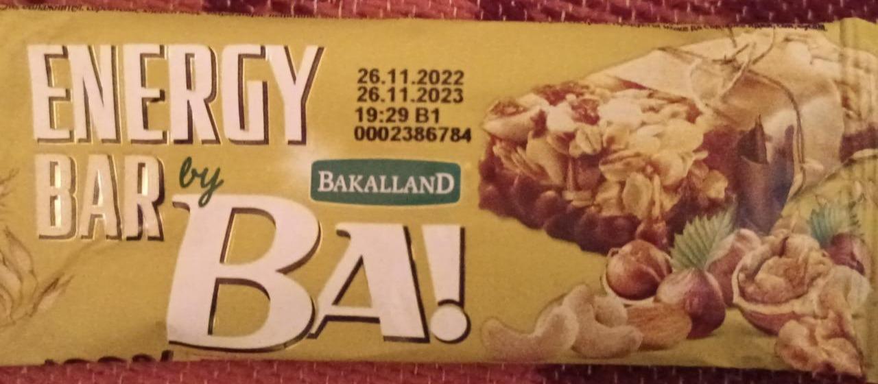Фото - Батончик злаковый орехи какао Energy bar by BA Bakalland