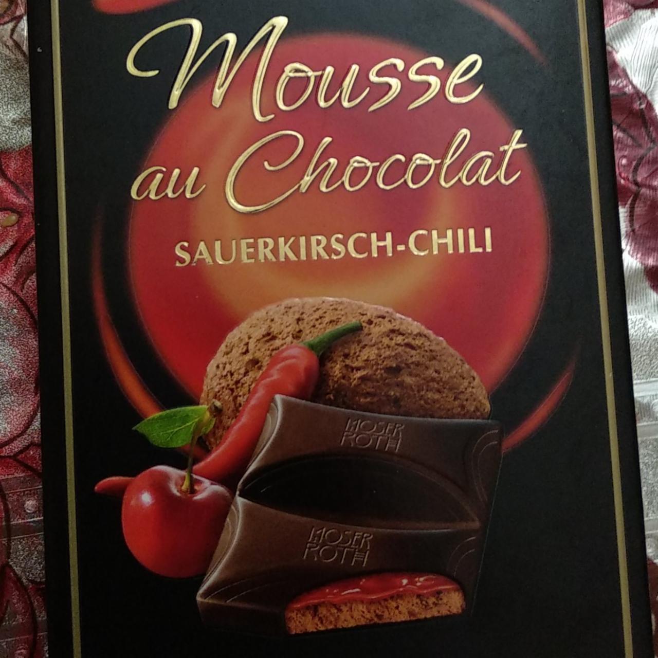 Фото - Черный шоколад вишня чили Mousse au Chocolat sauerkirch-chili Moser Roth