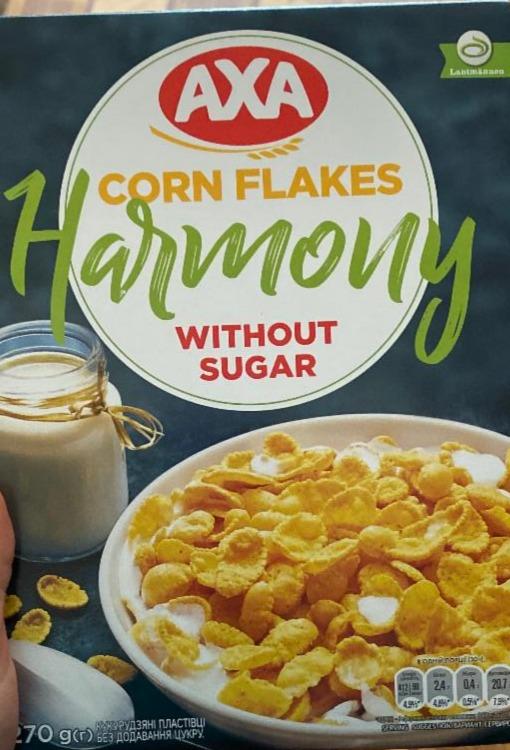 Фото - кукурузные хлопья без добавления сахара Corn Flakes Harmony Without sugar Axa