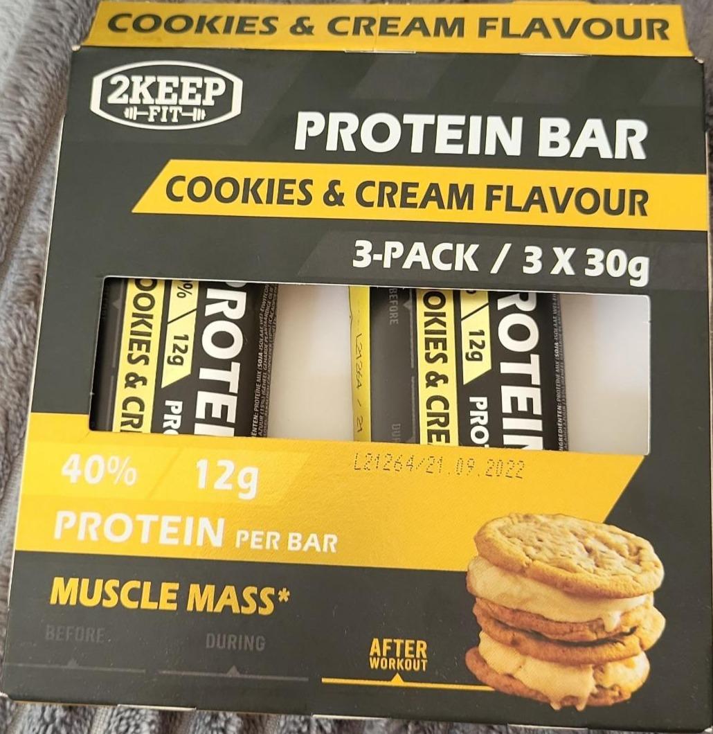 Фото - Protein bar cookies & cream flavour 2Keep Fit