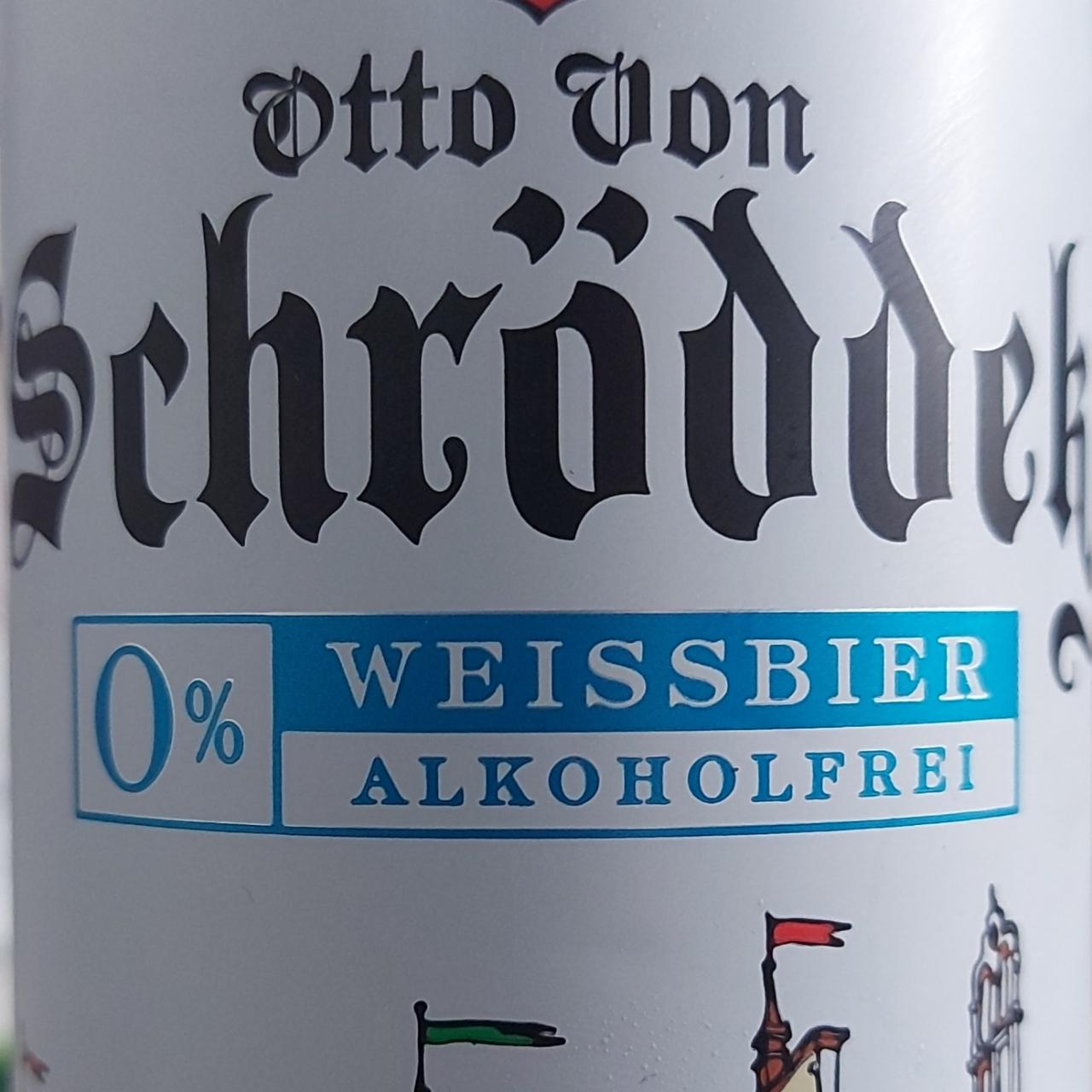 Фото - Пиво пшеничное светлое пастеризованное нефильтрованное безалкогольное Weissbier Otto Von Schrodder
