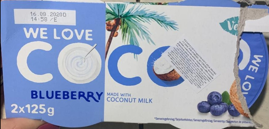 Фото - Йогурт на кокосовом молоке со вкусом Черника We Love Coco