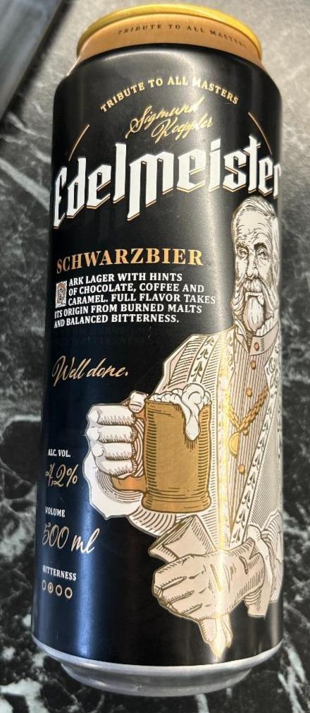 Фото - Пиво тёмное пастеризованное фильтрованное Эдельмейстер Шварцбир Edelmeister