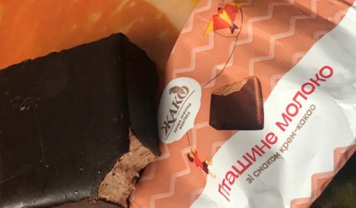 Фото - конфеты глазированные со вкусом крем-какао Птичье молоко Жако