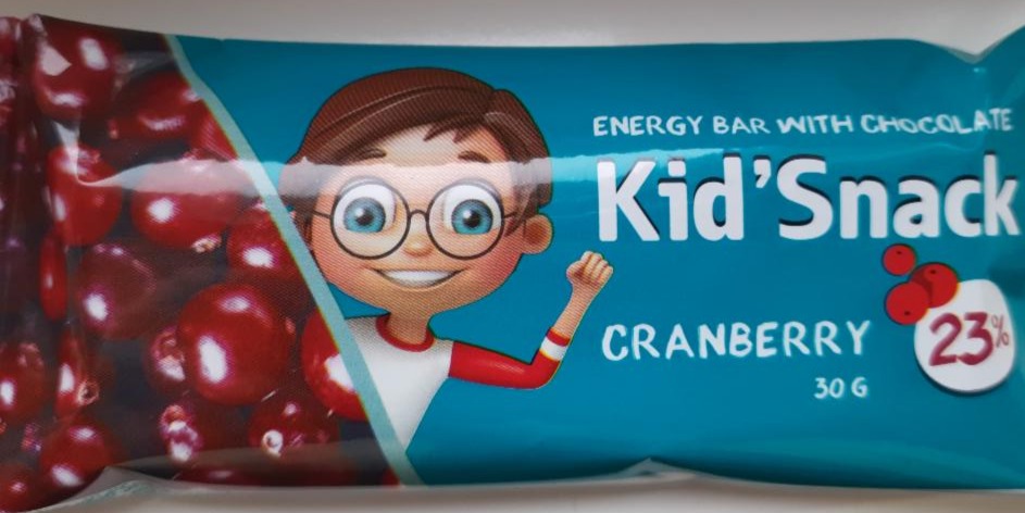 Фото - батончик клюква Energy bar cranberry with chocolate Kid'Snack